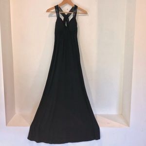 Pink Rose navy maxi dress